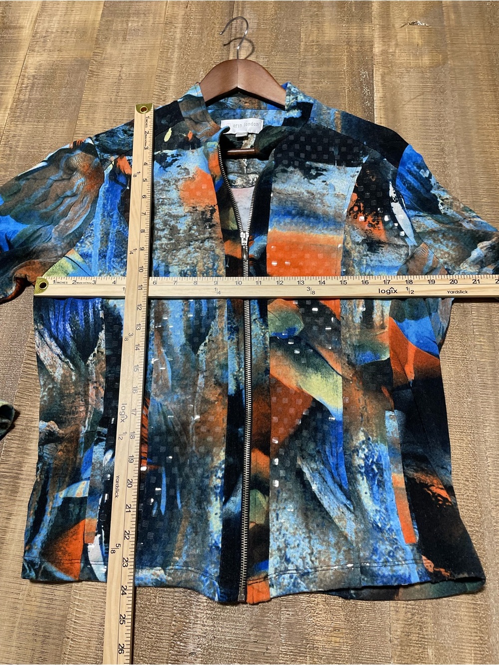 erin london Blue, Orange & Black Abstract Zip Jacket - Picture 5 of 5